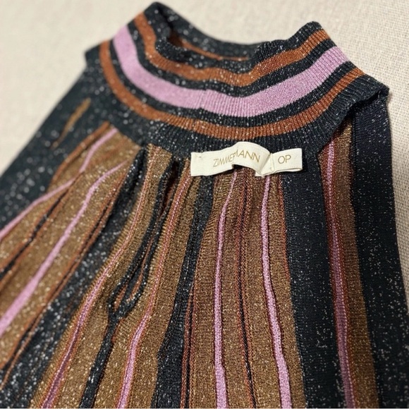 Zimmermann Kaleidoscope Metallic Knit Top W/belt.  Perfect condition. - Picture 4 of 4
